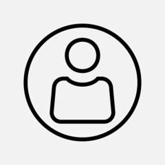 User icon in line style about user interface, use for website mobile app presentation