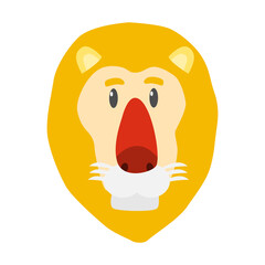 Head of cute lion cartoon vector