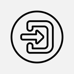 Log in icon in line style about user interface, use for website mobile app presentation