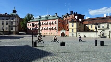 Stockholm, Sweden, 11 June 2022: One of the historic squares in the old town