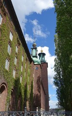 Stockholm, Sweden, 11 June 2022: A glimpse of one of the historic buildings in the center