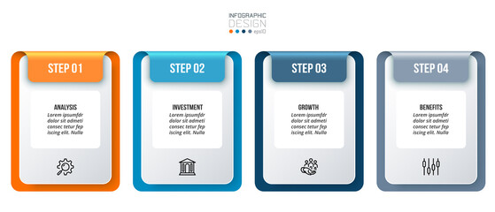 Infographic template business concept with step.
