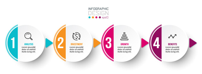 Infographic template business concept with step.
