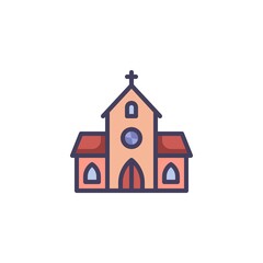 Church building filled outline icon