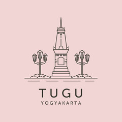Fototapeta premium tugu jogjakarta line art logo vector symbol illustration design