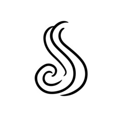 Fototapeta premium Four elements icon: air. Pictograph air symbol. Cute cartoon esoteric doodle. Alchemy highlights symbol isolated on white background.