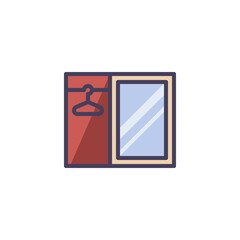 Dressing room filled outline icon
