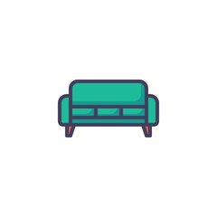 Couch furniture filled outline icon