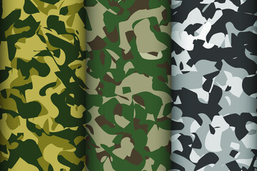 vector pattern set. Camouflage background. - obrazy, fototapety, plakaty