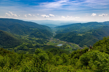 Mountain landscape in the central part of Bosnia and Herzegovina. Summer day.