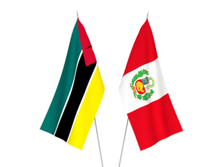 Peru and Republic of Mozambique flags