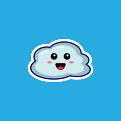Cute cloud cartoon character icon design