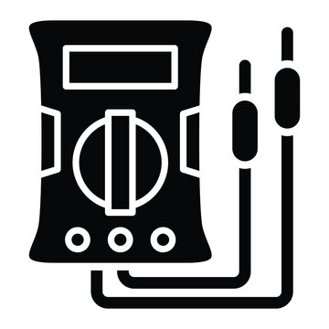 black multimeter with probes clip art preview