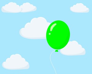 colorful balloons isolated on sky background.teaching materials,day.