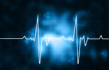 Naklejka na ściany i meble ECG, Electrocardiogram Background. Digital illustration..