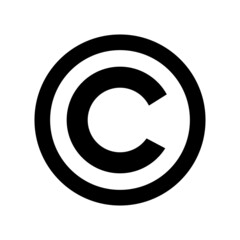 Copyright symbol isolated on white background vector - obrazy, fototapety, plakaty