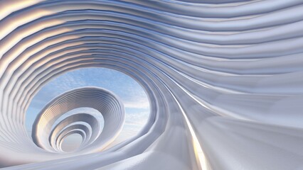 Obraz premium Abstract metallic curve waves background 3d render