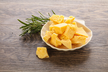 Pieces of delicous parmesan cheese