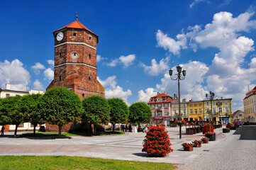 Medieval town hall in Znin, Kuyavian-Pomeranian Voivodeship, Poland.