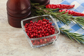 Red pepper corn seeds aroma