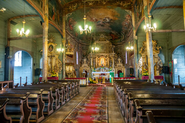 Fototapeta na wymiar interior of church in Pieranie
