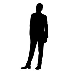 man silhouette on white background, isolated, vector