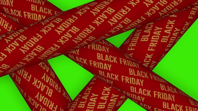 Black Friday Creative Typographic Animation. Looped. Green Screen.