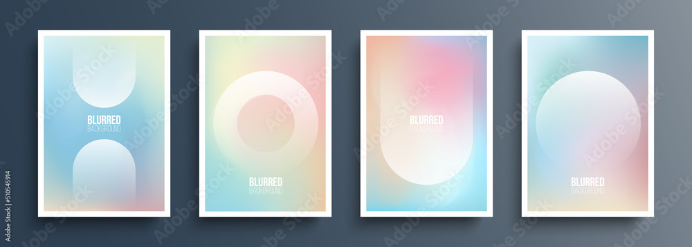 Poster set of graphic templates with abstract shapes. futuristic backgrounds with dynamic circle shapes and
