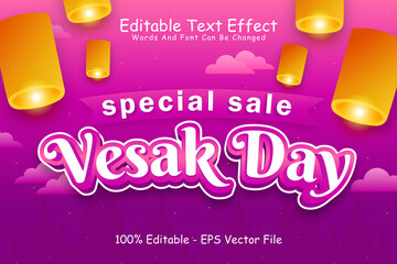 Super Sale Vesak Day Editable Text Effect 3 Dimension Emboss Modern Style