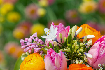 Colorful spring flower bouquet