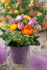 Colorful spring flower bouquet