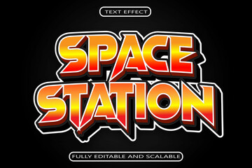 Space Station Style Editable Text Effect 3 Dimension Neon Style