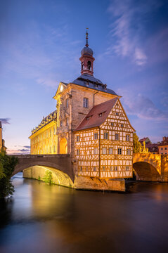 View of the Bamber Town Hall at Dusk, Germany