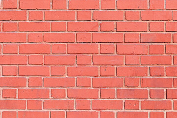 old red ochre painted clean brick wall