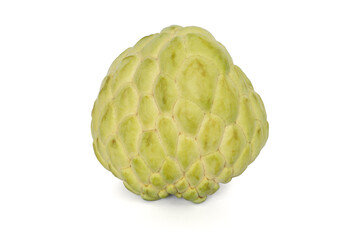 Custard apple or sugar apple fruit isolated on white background included clipping path.