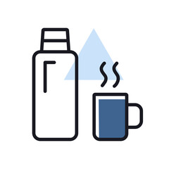 Thermos bottle vector isolated icon. Camping sign