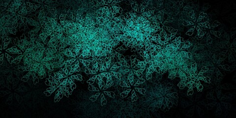 Dark green vector pattern with curves.