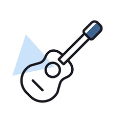 Classical acoustic guitar vector icon. Musical sign