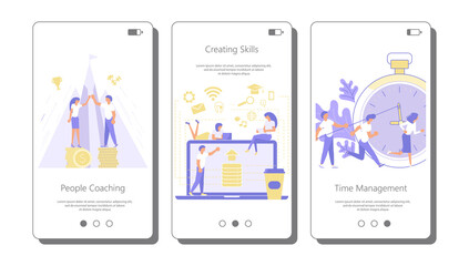 Set of apps with Business development concept.