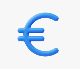 Obraz premium 3d Realistic Euro Money Icon vector illustration