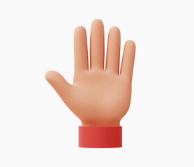 Obraz premium 3d Realistic Open palm hand like stop vector illustration.