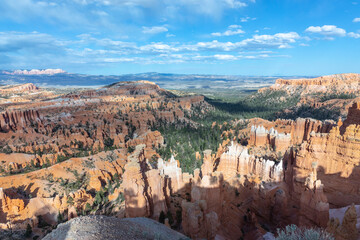 scenic view to the hoodoos in the Bryce Canyon national Park, Utah,