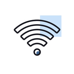 Wi Fi wireless network flat vector isolated icon