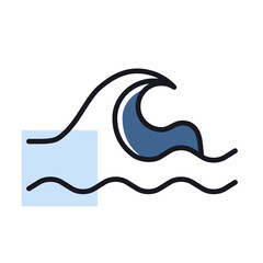 Sea waves vector isolated icon. Nature sign