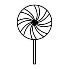 Candy swirl lollipop icon line style isolated vector
