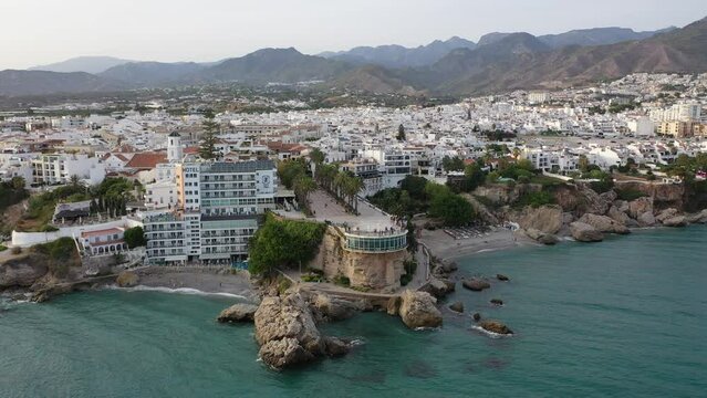 View over the resort town Nerja on the Mediterranean coast of Spain 