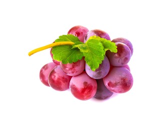 red grapes delicious sweet fruit isolated on white background