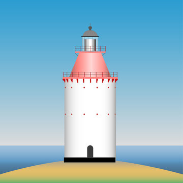 Landsort lighthouse situated in Stockholm archipelago in Sweden. The tower was built in 1689. 