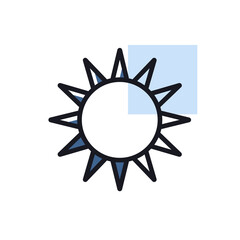Sun vector isolated icon. Weather sign