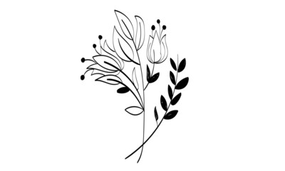 Abstract Flower. Printable flower Embroidery pattern design.